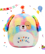 Original 12’’ Rainbow Birthday Dog Plush Pillow Soft Puppy Plush Toy Cut... - £21.78 GBP