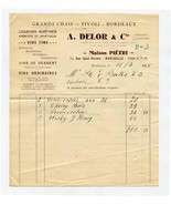 A Delor &amp; Cie Maison Pietri Liquour Receipt 1938 Marseille France  - £14.03 GBP