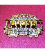 Vintage San Francisco Rhinestone Pin Pendant Ornament Jewelry Brooch Gol... - £15.71 GBP