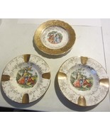 Vintage Limoges  Ashtrays &amp; trinket plate 22 kt gold - $61.75