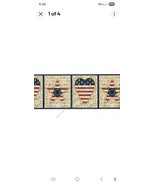 LIBERTY AMERICA Flag Heart Folk Art Patriotic Primitive Wallpaper Border... - $29.65