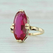 2.5Ct Oval Red Simulated Ruby 14k Yellow Gold Plated Solitaire Engagement Ring - £59.75 GBP