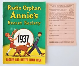 1937 Antique Radio Orphan Annie&#39;s Secret Society Booklet Magazine W Order Form - £33.08 GBP