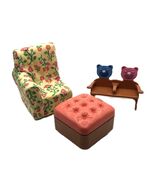Fisher Price Loving Family Family Room Sofa Half, Twins Chair and Ottoman - $8.95