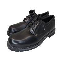 Faded Glory Womens Size 9 Chunky Oxfords Black Retro Non Marking Shoes - £27.45 GBP
