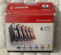 Canon BCI-6 Ink Cartridge Set BK/C/M/Y/PC/PM 4705A018 Sealed Retail Box ... - $37.18
