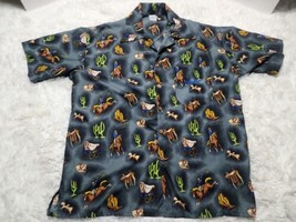 Cowboy Boots Hats Cactus Allover 3XL Hawaiian Shirt Harrahs Casino KY De... - £20.84 GBP