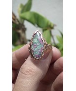 Electroformed  Copper Ruby fuchsite ring - $44.95