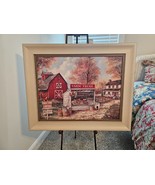 Farm Fresh Stand Red Barn Country Litho Art Print Signed Ruane Manning F... - £98.92 GBP