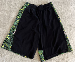 Champion Boys Black Green Yellow Camouflage Basketball Shorts Pockets 12-14 - £7.28 GBP