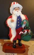 ALL AMERICAN CHRISTMAS SANTA STATUE FIGURE WORKING MUSIC BOX 13.5 INCHES - £15.99 GBP