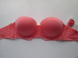 Calvin Klein F3796 Infinite Lace Convetible Pushup Bra Coral Pink 30D UPC61 - £19.06 GBP
