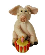 Pig Figurine Anthropomorphic Farm Hog Piglet sculpture Flambro Birthday ... - $29.65