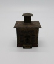 Antique Circa 1900 Cast Iron Cupola Roof Bank Building Still Bank Coin M... - $97.89