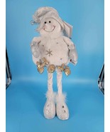 Christmas Decor Snowman Figurine 17&quot; Long Legged 1990s Free Standing  - $7.84