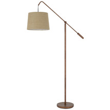 68" Rusted Adjustable Traditional Shaped Floor Lamp With Rust Drum Shade - $7,386.20 MXN