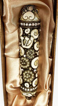NEW JUUDAICA JEWELED MEZUZAH DARK WHITE PEARLS CHRYSTALS 4" - $25.00