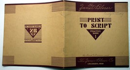 Vintage 1936 ZANER-BLOSER Print To Script Practice Book #1 Block Print Letters - £19.01 GBP