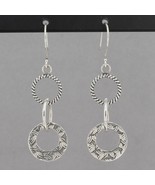 Retired Silpada TRIPLE THREAT Textured Sterling Circles Dangle Earrings ... - £27.29 GBP