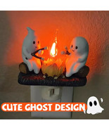 Halloween Ghost Campfire Fire Marshmallow Night Light Flickering Nightli... - €10,90 EUR
