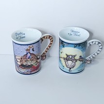 Gary Patterson Coffee Mugs Tea Cups Hang In There Party Time Lot Of 2 NEW - £31.14 GBP