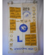 Vintage 1979 Lewistown Pathers Sports Linen Kitchen Towel Calendar - $223.01 MXN
