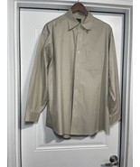 Jos. A. Bank Mens 17.5 X34 Collection Tan White Button Down Shirt - $10.00