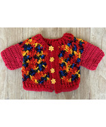 Vintage Sweater Hand Crocheted Knit Cardigan Infant Baby Girl Chest 20” ... - £22.80 GBP