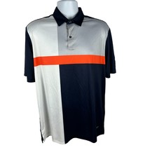 Greg Norman Mens Colorblock Polo Shirt M 100% Polyester Whistling Straits Logo - £14.31 GBP