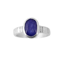 Blue Sapphire/ Neelam Rashi Ratan Astrological Purpose Ring Birthstone Ring - £43.87 GBP