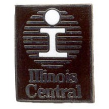 Illinois Central Railroad Logo Pin 1&quot; - £14.14 GBP