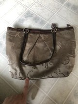 COACH Tan SIGNATURE LEATHER BAG SATCHEL Coach and Horse Tapestry Double ... - $65.09