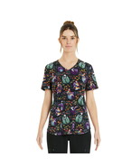 Scrubstar Women’s Nightmare Before Christmas V-Neck Scrub Top Multicolor L - €19,67 EUR