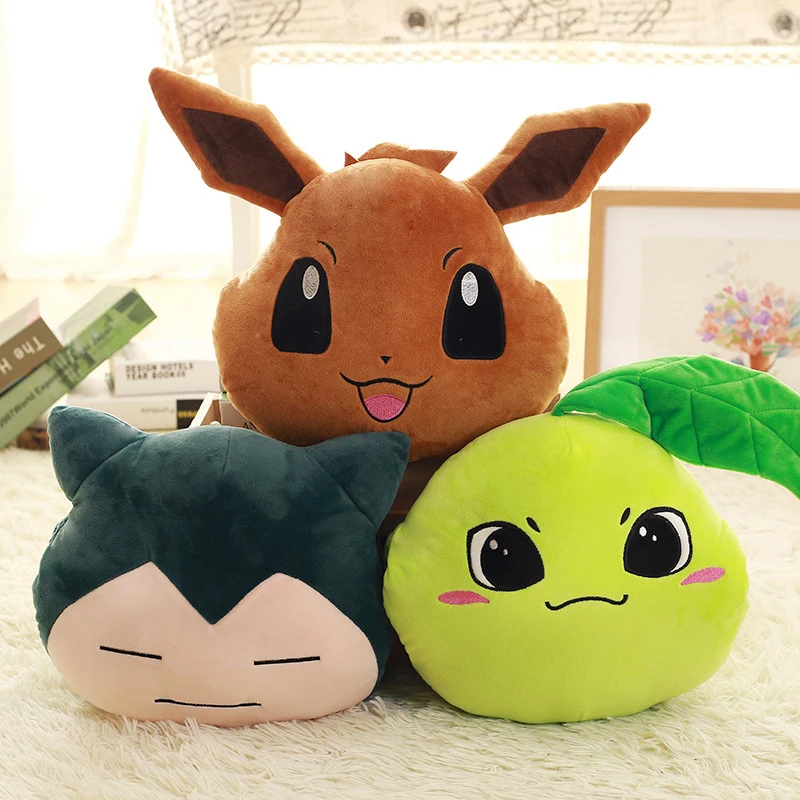 Kawaii Pokemon Eevee Snorlax Jigglypuff Psyduck Chikorita Plush Pillow Toy Cute - £18.96 GBP+
