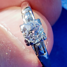Earth mined Diamond Deco Engagement Ring Antique Gatsby era Solitaire Size 6.5 - $5,600.25