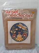 Vintage Sunset Needlepoint Kit Oriental Inspiration Butterfly Floral 12 x 12 NIP - £18.56 GBP