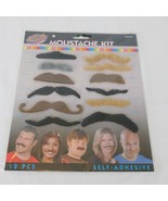 Moustache Kit 12 Piece Self Adhesive Halloween Costume Pretend Play Cosp... - £7.70 GBP