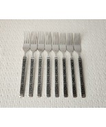 Gorham HACIENDA Mid Century Stainless Black Accent Dinner Forks ~ Set of 8 - $37.61