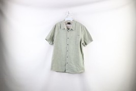 Vintage Oakley Mens Size Large O Logo Chambray Short Sleeve Button Shirt Green - £34.79 GBP