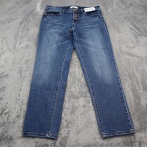 LOFT Pants Womens 26 Blue Denim Stretchable Button Up Straight Leg Casua... - $18.69