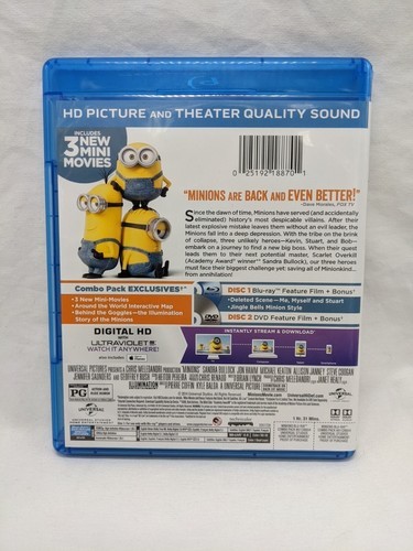 Minions Go Back To The Beginning Blu Ray DVD Combo Discs Item image 4
