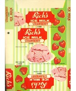 RICH&#39;S STRAWBERRY ICE MILK (Palm Beach FL) vintage cardboard printed box... - $13.63 CAD