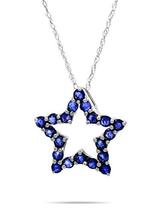 AFJewels 10 k White gold Sapphire Star Pendant - £94.36 GBP