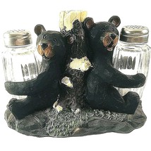 Black Bear Cubs Salt and Pepper Set Vintage Southwest Rustic Wildlife Decor - £18.74 GBP