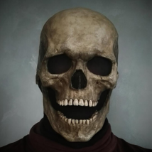 Halloween Movable Mouth Skull Mask Helmet Mouth Movable Skull Full Head Skull  - £18.01 GBP