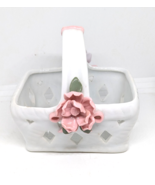 Vintage Small Flower Sided Porcelain Porcelain 4&quot; X 3&quot; Basket - $13.56 CAD