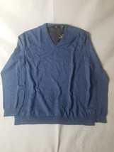 New Calvin Klein Men’s Italian Merino Wool V-Neck Blue Sweater XXL CA5 - £15.52 GBP