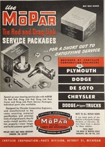 1945 Print Ad Mopar Tie Rod Service Packages Chrysler Parts Detroit,Mich... - $19.42
