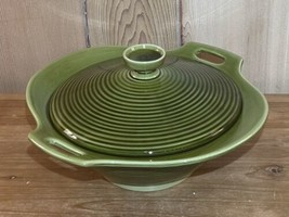 Florence Ceramic Cali. Pottery 2 Handle Lidded Serving Dish Avocado Green - £29.88 GBP