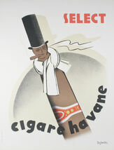 "Cigare Havane" By D Dujardin French Lithograph Poster on Paper 32 1/2"x26" - $1,602.88
